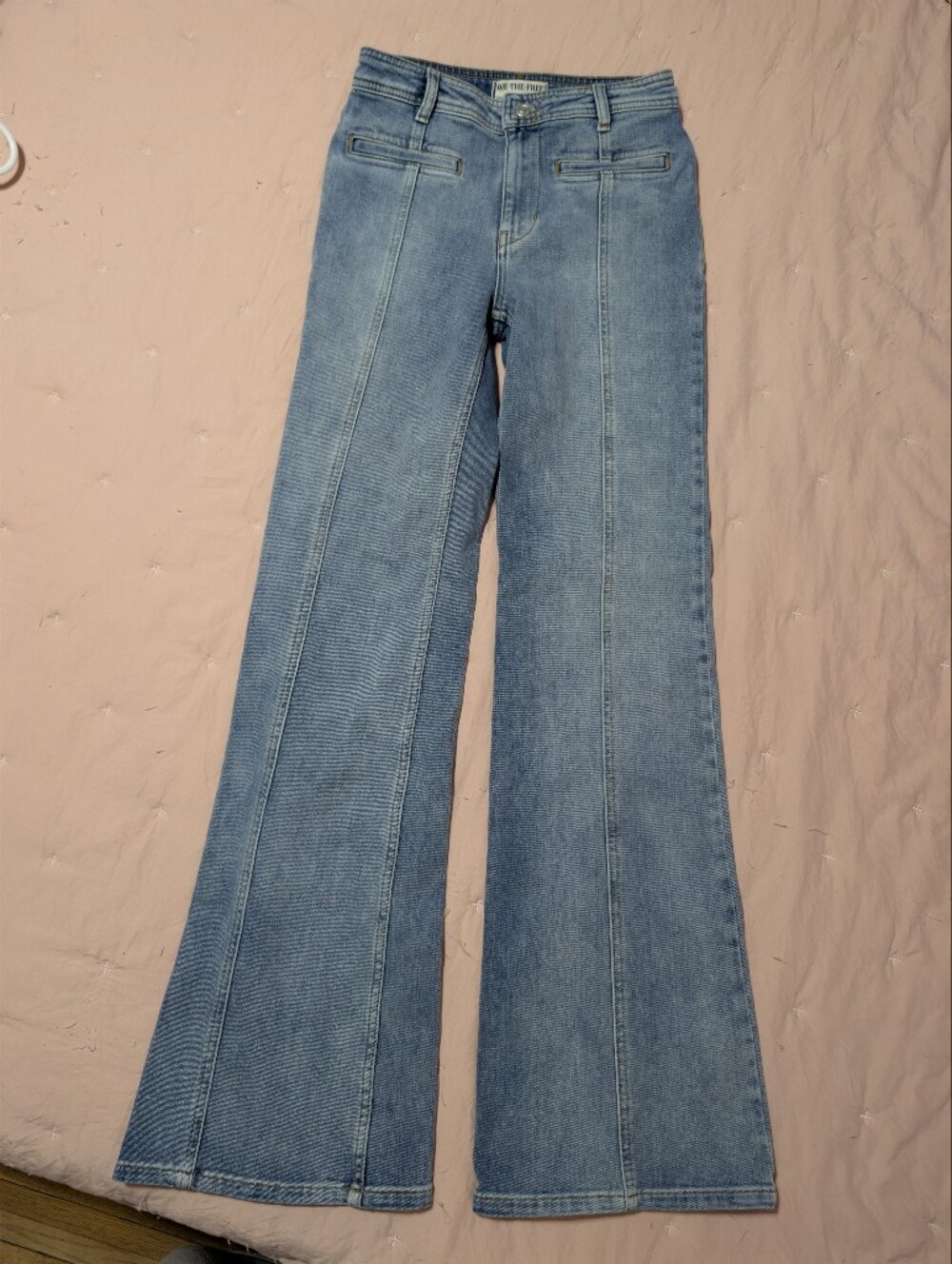 We The Free Vintage-Inspired Light Blue Wide Leg Jeans